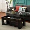 Lift Up Top Coffee Table Wooden Coffee Tea Table with Sliding Top Hidden Storage