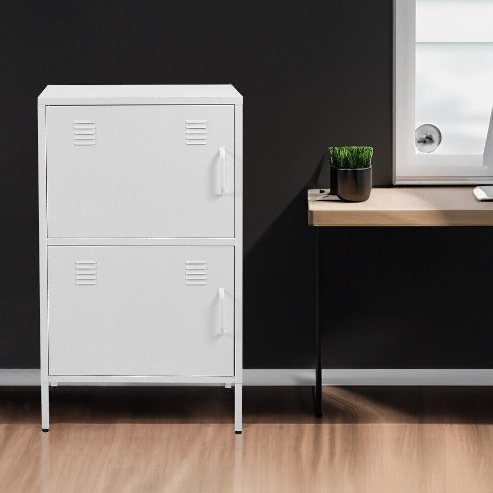 2 Door Filing Cabinet Office School Metal File Document Storage Shelf Cupboard