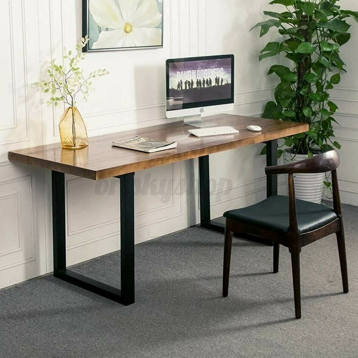 2x Industrial Steel Table Legs Metal Square Shape Dining/Bench/Coffee Table Desk