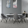 2× Retro Dining Chairs Grey PU Faux Leather Luxury Padded Seat Home Restaurant
