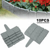 10X Plastic Garden Lawn Cobbled Stone Effect Edging Plant Border Grey