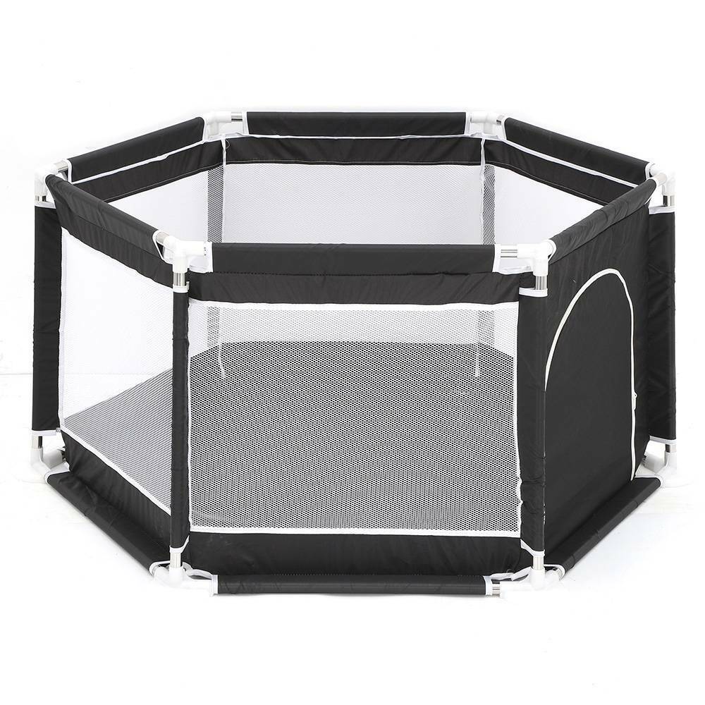 Baby Playpen 6 Sides with Round Zipper Door Play Pen for Toddlers