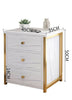 3 Drawers Bedside Table Nightstand Cabinet Bedroom Storage Home White Marble UK