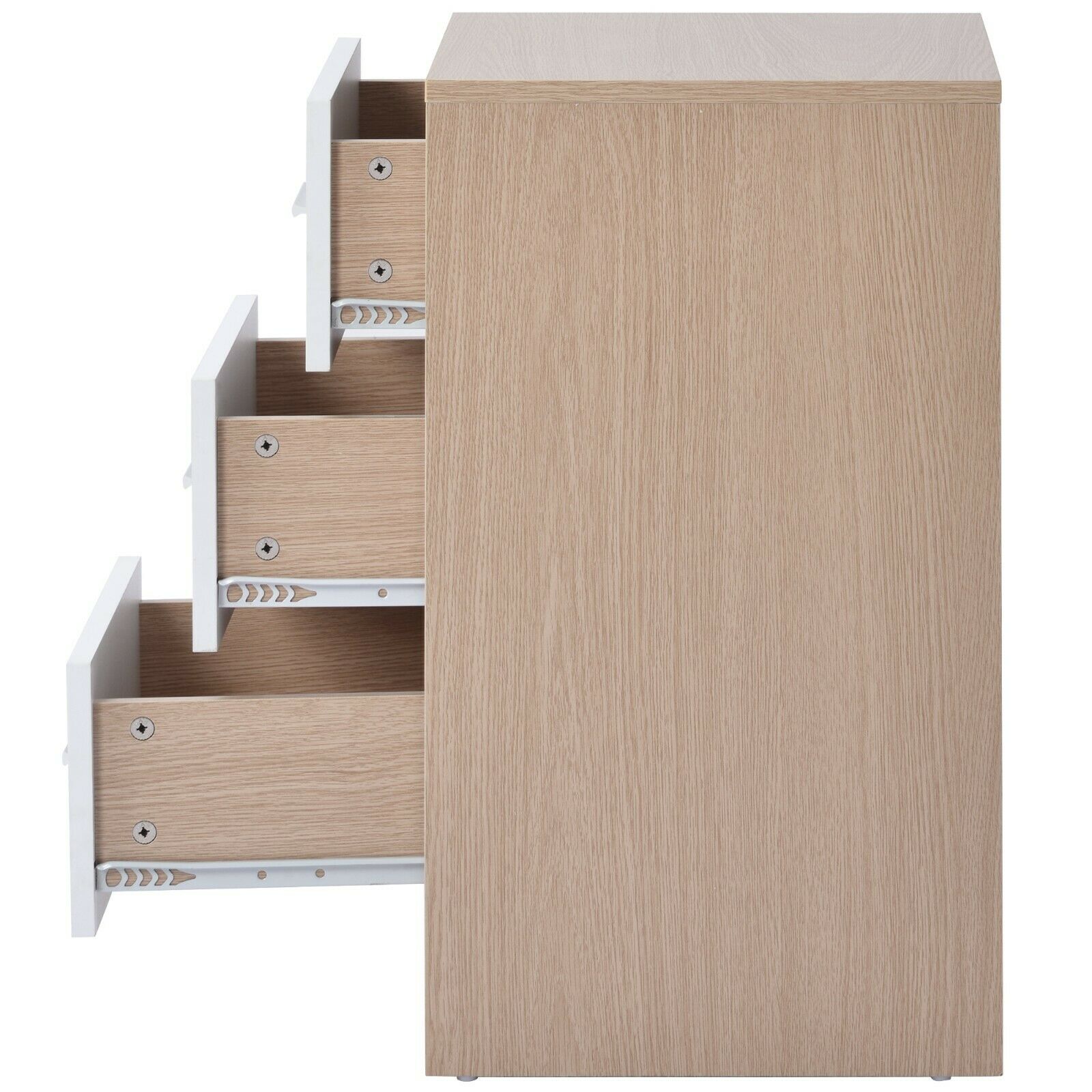 Bedside Table Storage Cabinet Chest of Drawers, 3 Drawers For Bedroom