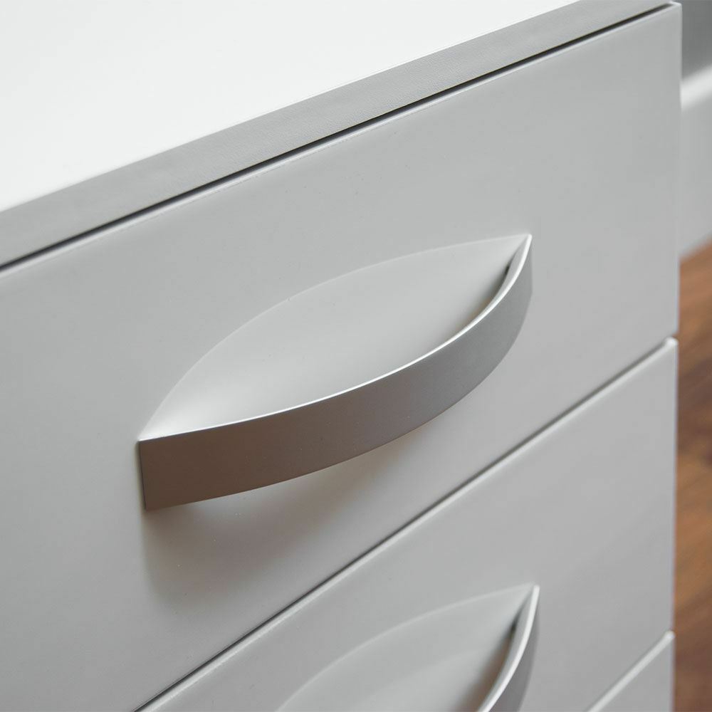 Drawer Chest 3 Drawers High Gloss Wood Storage Bedroom Furniture White