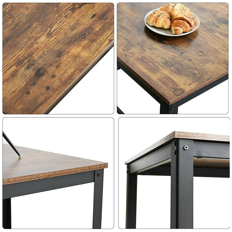 Home Breakfast Bar Table, 2 Bar Stools, Industrial Dining Table Set For Kitchen