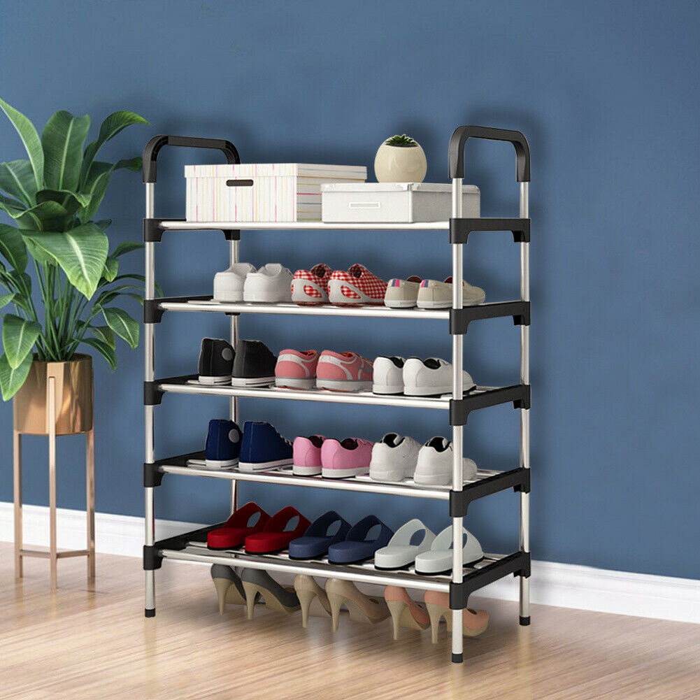 3/4/5/6 Tier Extra Large Shoe Rack Space Saving Storage Organiser Shelf Entryway
