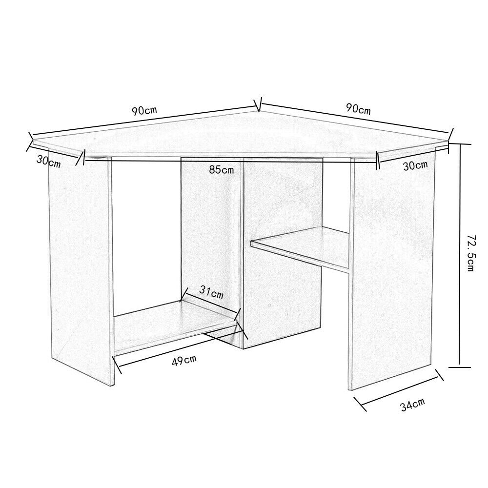 Panana Corner Computer Desk Compact Laptop Table Home Office Study Corner Desk