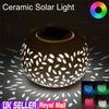 CERAMIC STONE COLOUR CHANGING LED SOLAR POWER LIGHT TABLE GARDEN OUTDOOR LAMP UK (DS-CLS)