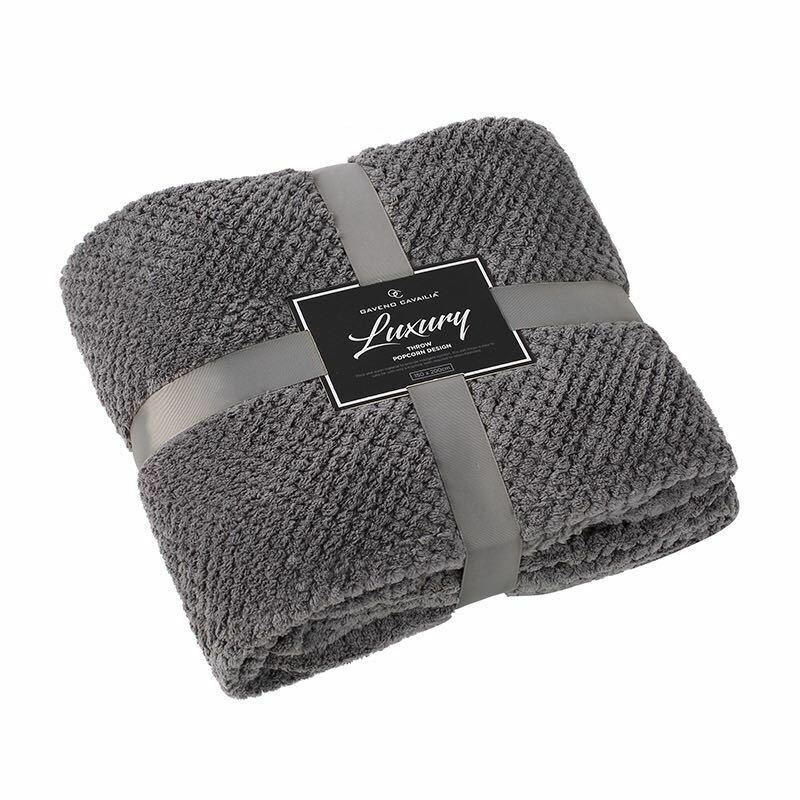 NEW LUXURY POPCORN THROWS FLEECE WARM EXTRA LARGE SOFA BLANKETS DOUBLE KING SIZE