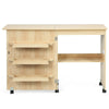 Folding Sewing Table 2 IN 1 Rolling Craft Table Home Office Desk Workstation