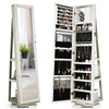 3-in-1 360° Rotating Mirrored Jewelry Cabinet Free Standing Jewelry Armoire