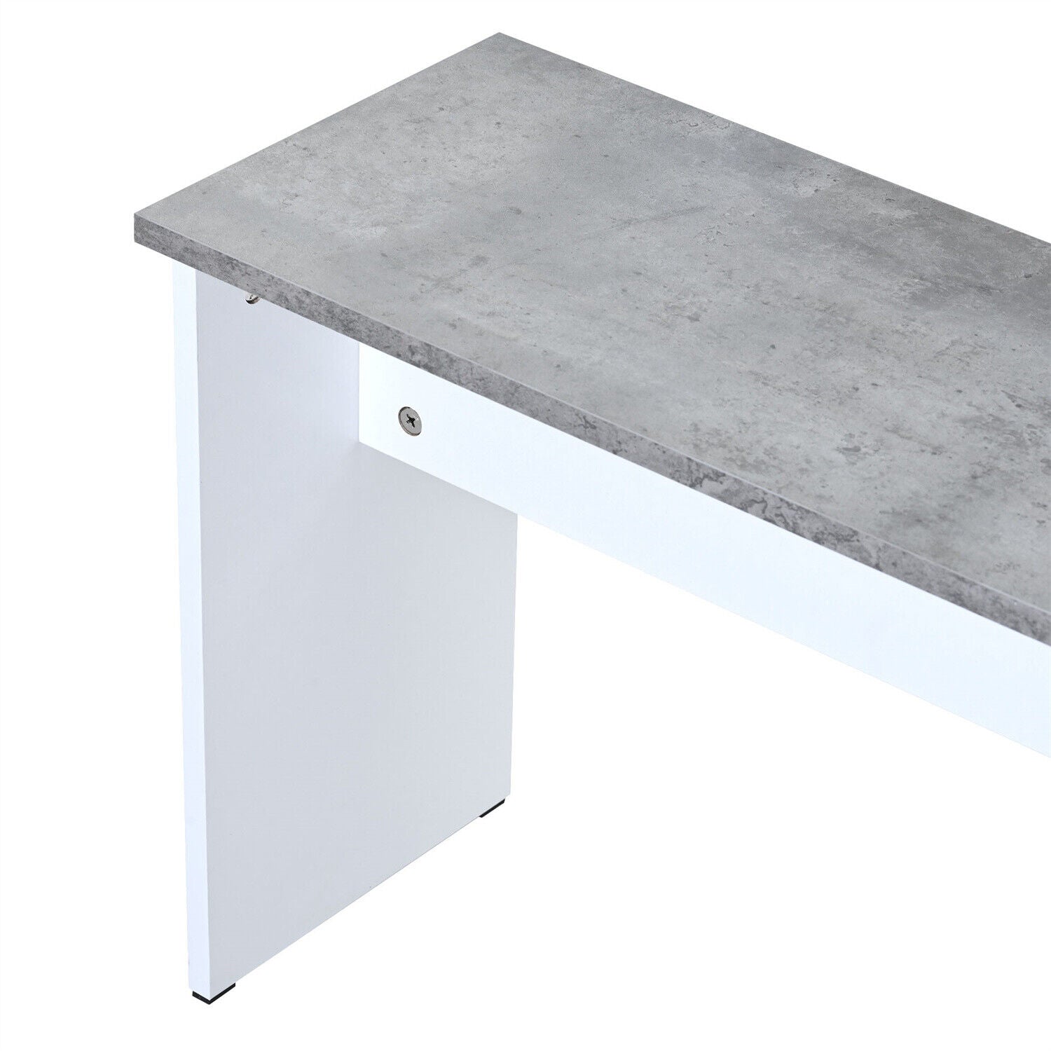 3Pcs Marble Look Dining Table and Chairs Set 2 Benches Kitchen Furniture HT