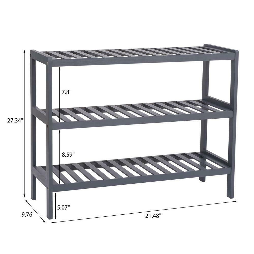 3 Tier Bamboo Shoe Rack Stand Shelf Shelving Hallway,Bathroom Storage Organiser