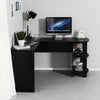 L-shaped Corner Computer Desk PC Table Workstation Home Office Furniture Black
