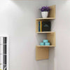 3/5 Tier Wood Floating Shelf Corner Wall Mounted Storage Display Shelf Bookcase