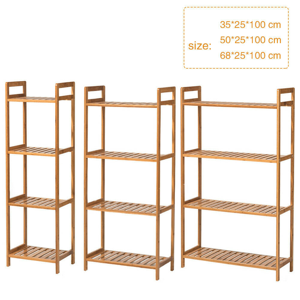 3/4/5 Tier Bamboo Wood Bookshelf Stand Storage Rack Shelving Unit Display Holder