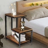3 Tiers Industrial Bedside Table Sofa Side/End Table Metal Nightstand Storage