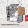 3 Tier Chrome Alloy Dish Drainer Holder Kitchen Cutlery Rack Drip Storage Tools