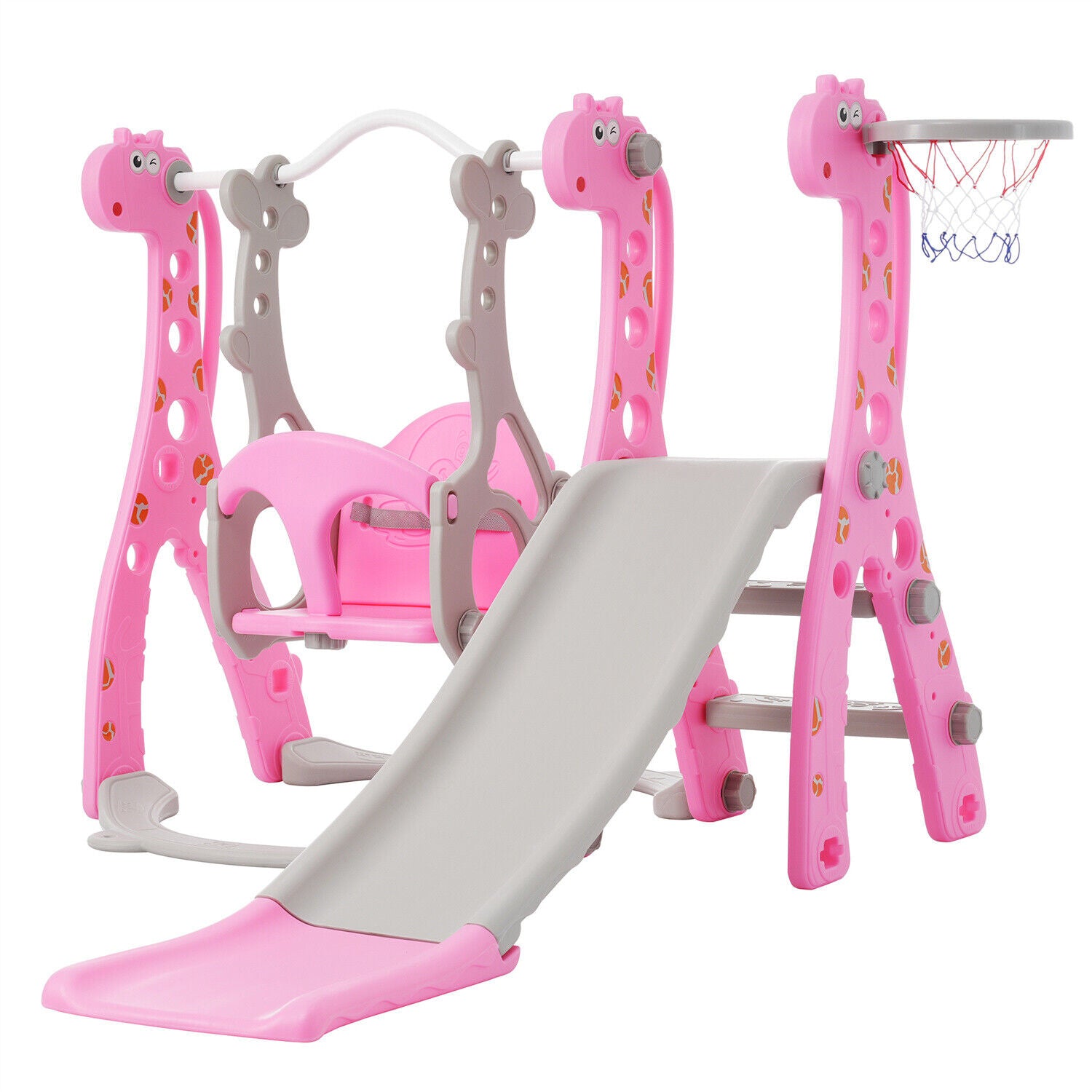 4 in1 Kids Baby Toddler Swing Slide & Climber Set In/Outdoor Boys Girls Toy HT