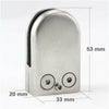 4/8/12X 304 Glass Clamp Clip Stainless Steel Flat Back Bracket Fr Stair Handrail