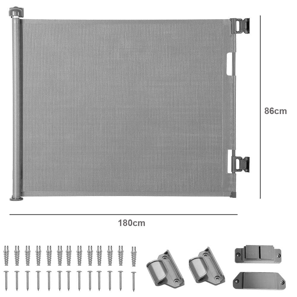 Retractable Pet Dog Gate Safety Guard Folding Baby Toddler Stair Gates Isolation