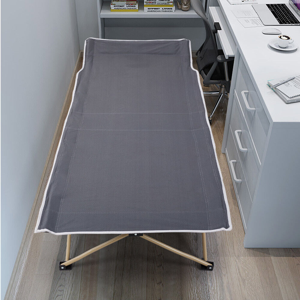 Folding Single Guest Bed W/ Storage Bag Portable Camping Cot Travel Home Office