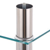 Clear 2 Tiers Glass Stainless Steel Small Display Stand Side Lamp Coffee Table