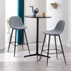 2x Grey Fabric Bar Stools Metal Leg Breakfast Pub Chair Kitchen Furniture Modern