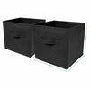6pcs Foldable Storage Collapsible Box Home Clothes Organizer Fabric Cube Black