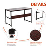 Laptop Desk Study Table Workstation Metal Storage Shelf Home Office Brown