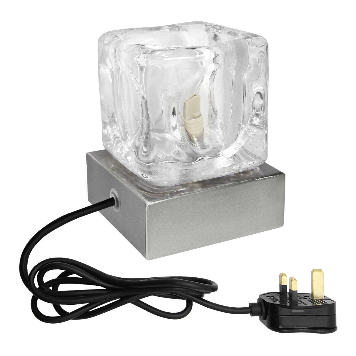 Dimmable Touch Table Light Glass Ice Cube Bedside Study Office Dimmer Lamp