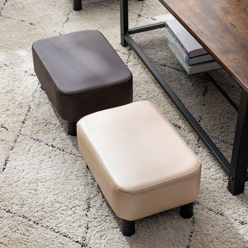 PU Leather Footstool Footrest Stool Pouffe Ottoman Footrest Gift for Parents
