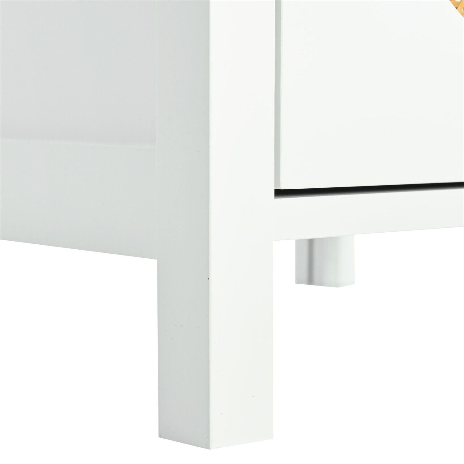 2 Drawer Wooden Bedside Tables Set of 2 Cabinet Bedroom Storage Nightstand White