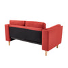 3 Seater Red Linen Fabric Sofa Couch Chair Settee with Armrest Home Living Room