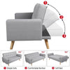 3 Seater Fabirc Sofa Bed Click Clack Living Room Settee Armchair Couches Grey (Grey(L185CM))