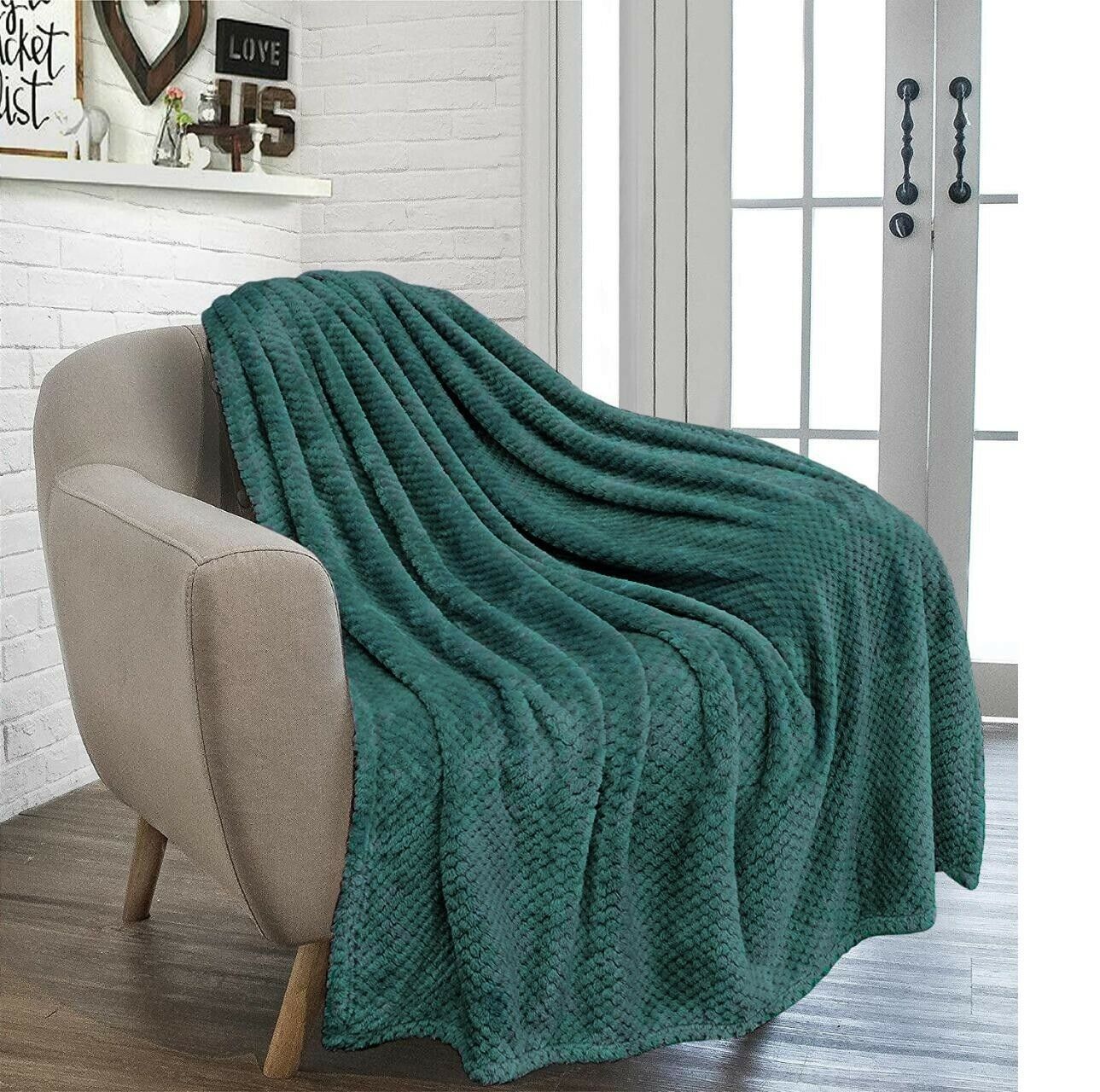Luxury Waffle Honeycomb Throw Popcorn Blanket Warm Soft Travel Bedspread