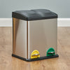 30 LITRE DOUBLE RECYCLING PEDAL BIN TWIN COMPARTMENT KITCHEN RUBBISH/WASTE 30L
