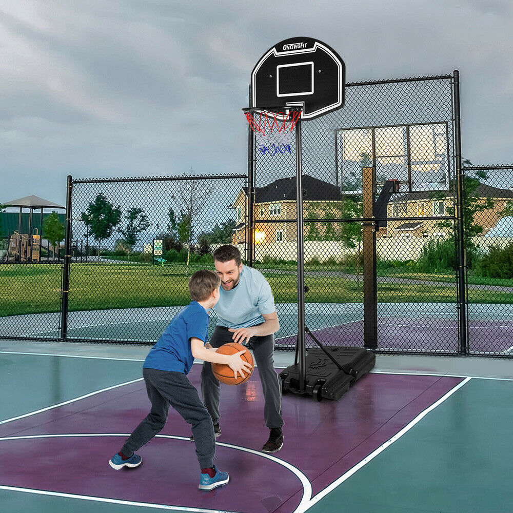 Free Standing Basketball Hoop Net Backboard Stand Set Adjustable Portable Wheels