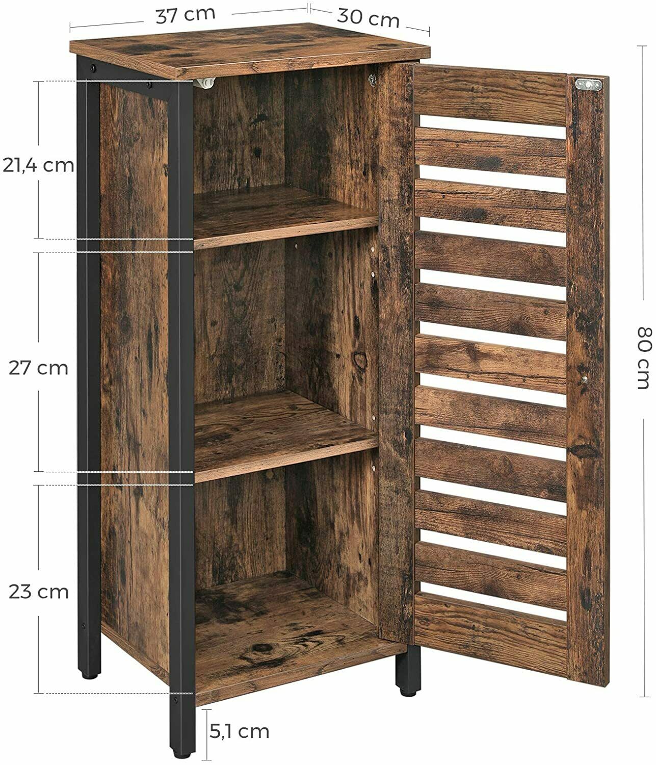 Tall Boy Bedside Cabinet Industrial Cupboard Side Table Bedroom Bathroom Storage