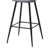 2x Grey Fabric Bar Stools Metal Leg Breakfast Pub Chair Kitchen Furniture Modern