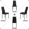 2Pcs Modern Dining Chairs Padded Seat Faux Leather with Metal Legs Kitchen Black