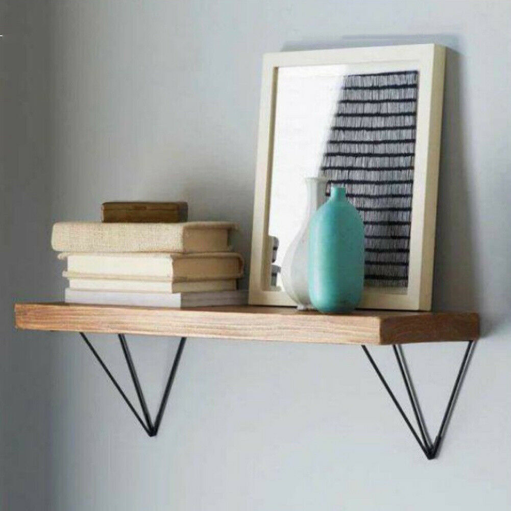 2pcs Wall Shelf Brackets Durable Metal Shelf Board Support Holder Shelving Kit