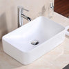 Modern Rectangle Bathroom Countertop Gloss White Basin Cloakroom Wash Sink
