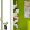 Corner Wall Shelf Unit 5 Tier Wall Storage Organiser Floating Shelves Bookshelf