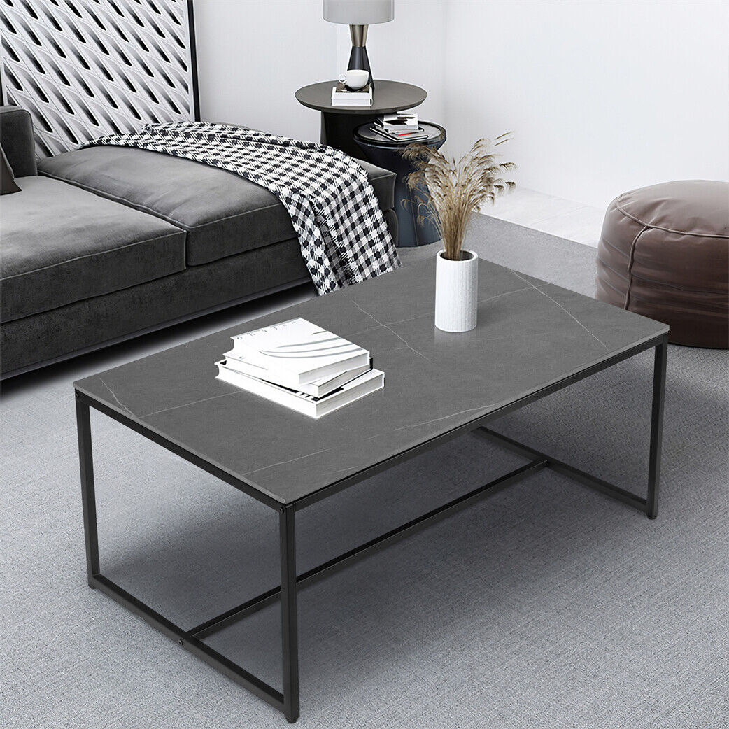 Modern Rectangular Marble Coffee Table Sofa Side End Table Living Room Furniture