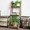3&4 Tier Wooden Ladder Shelf Storage Home Display Unit Plant Flower Shelves