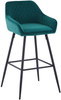 Bar stools Set of 2 Velvet Fabric Upholstered Seat with Backrest & Legs