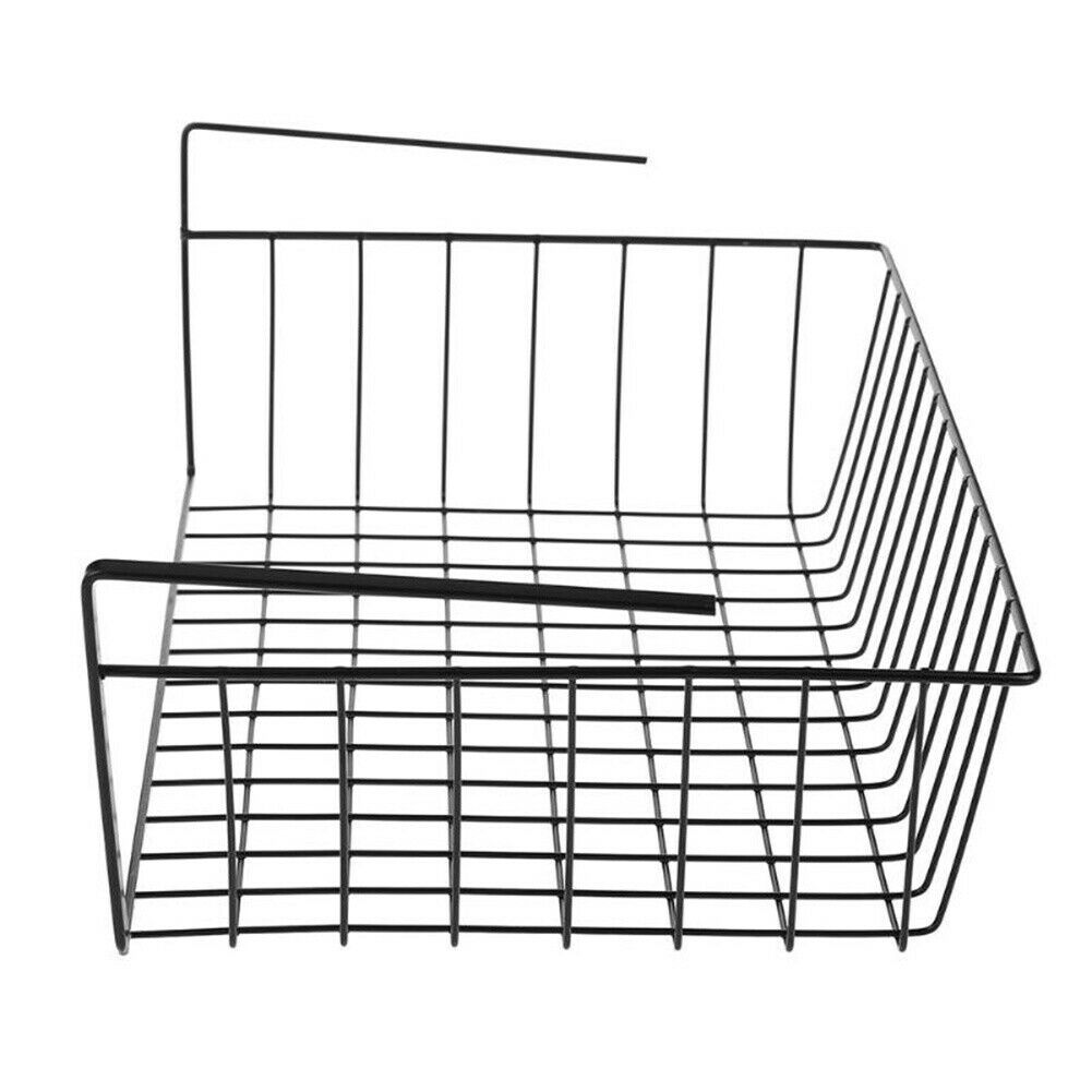 Metal Wire Mesh Under Shelf Basket Cabinet Cupboard Storage Rack Organizer S/L