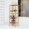 4 Tier Wooden Bamboo Bathroom Kitchen CD/DVD Book Shelf Storage Rack Unit Corner